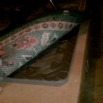 Concrete floor, MDF riser, Foam padding, carpet